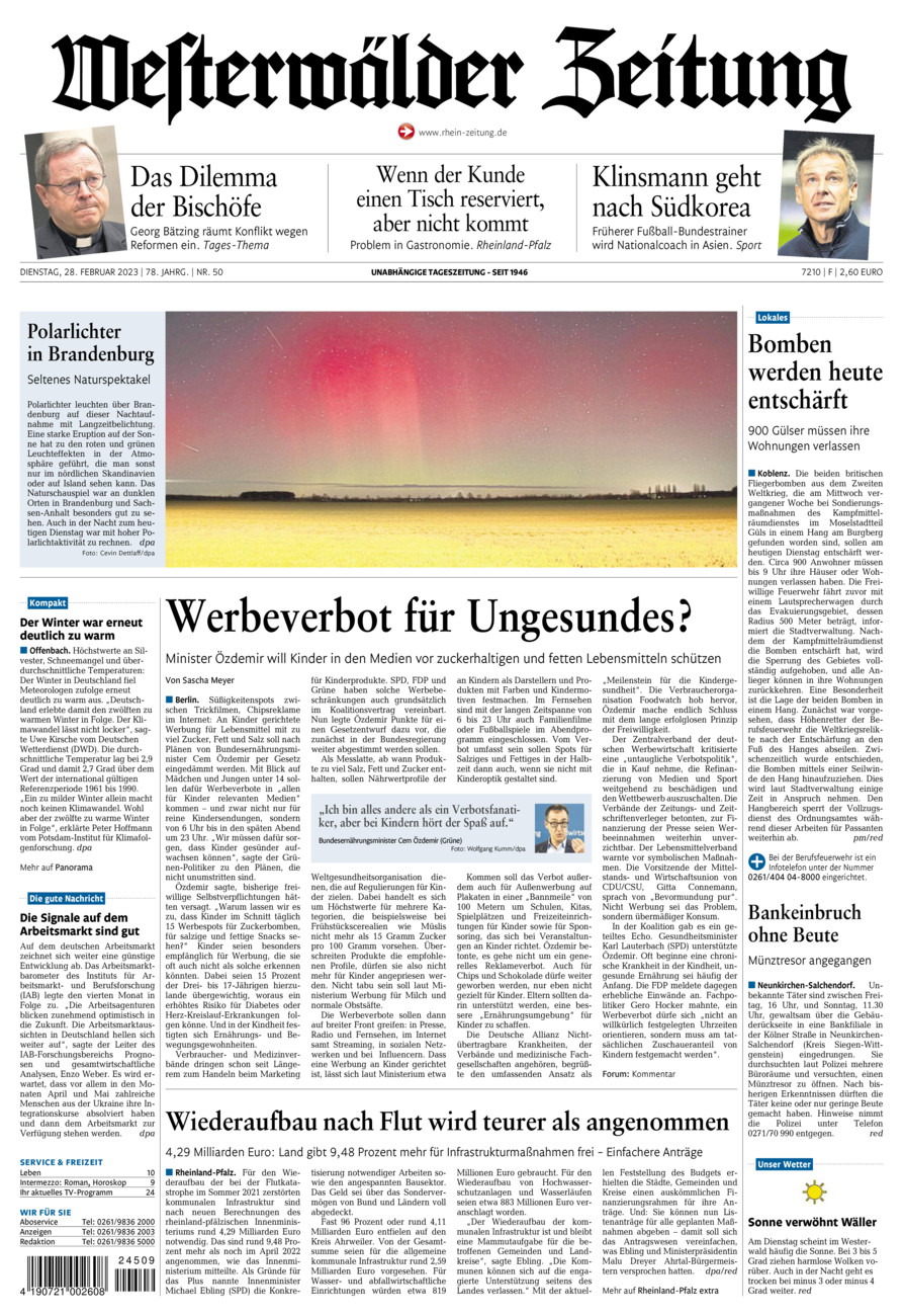 Westerwälder Zeitung vom Dienstag, 28.02.2023