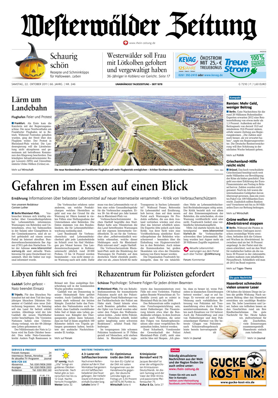 Westerwälder Zeitung vom Samstag, 22.10.2011