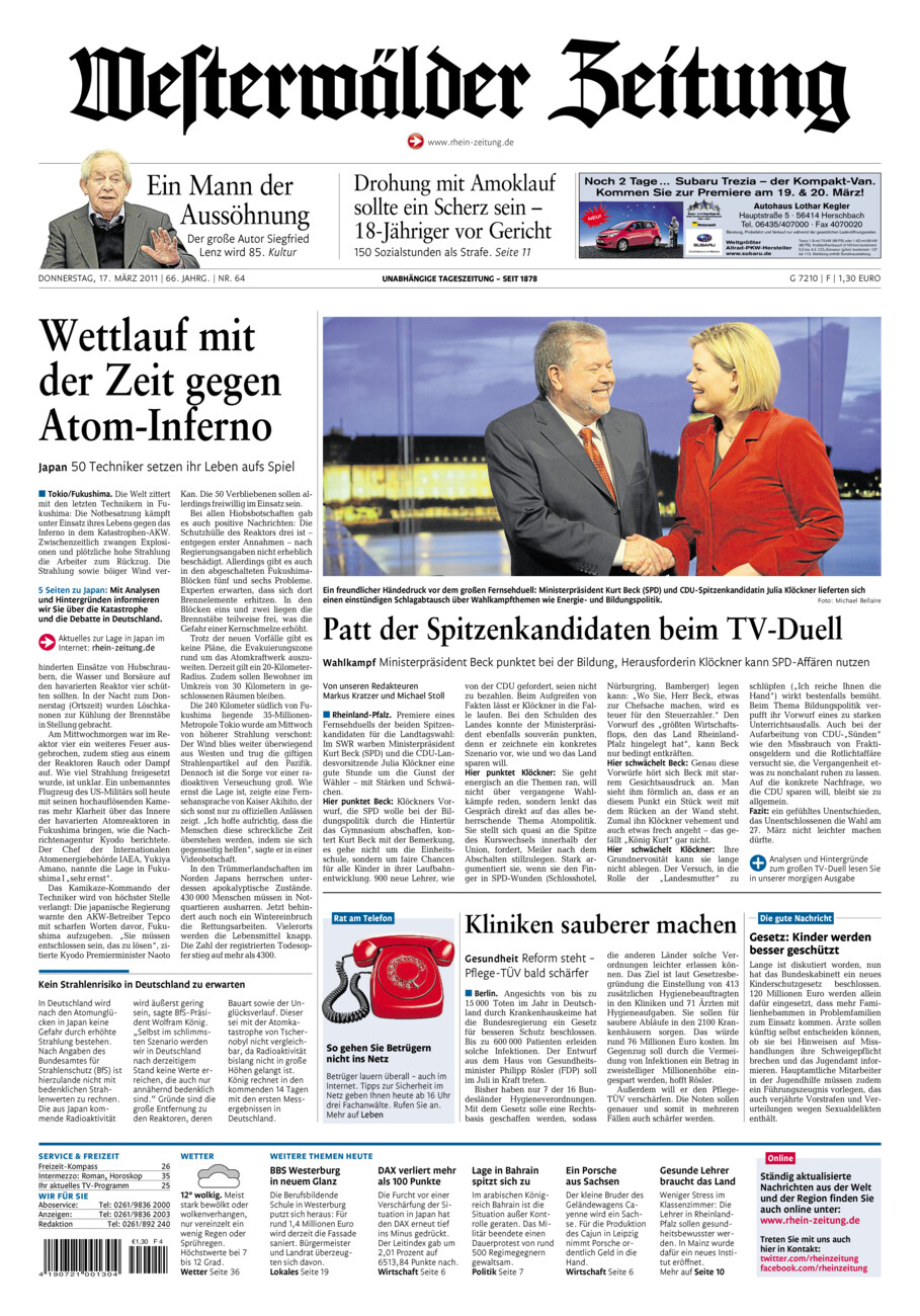 Westerwälder Zeitung vom Donnerstag, 17.03.2011