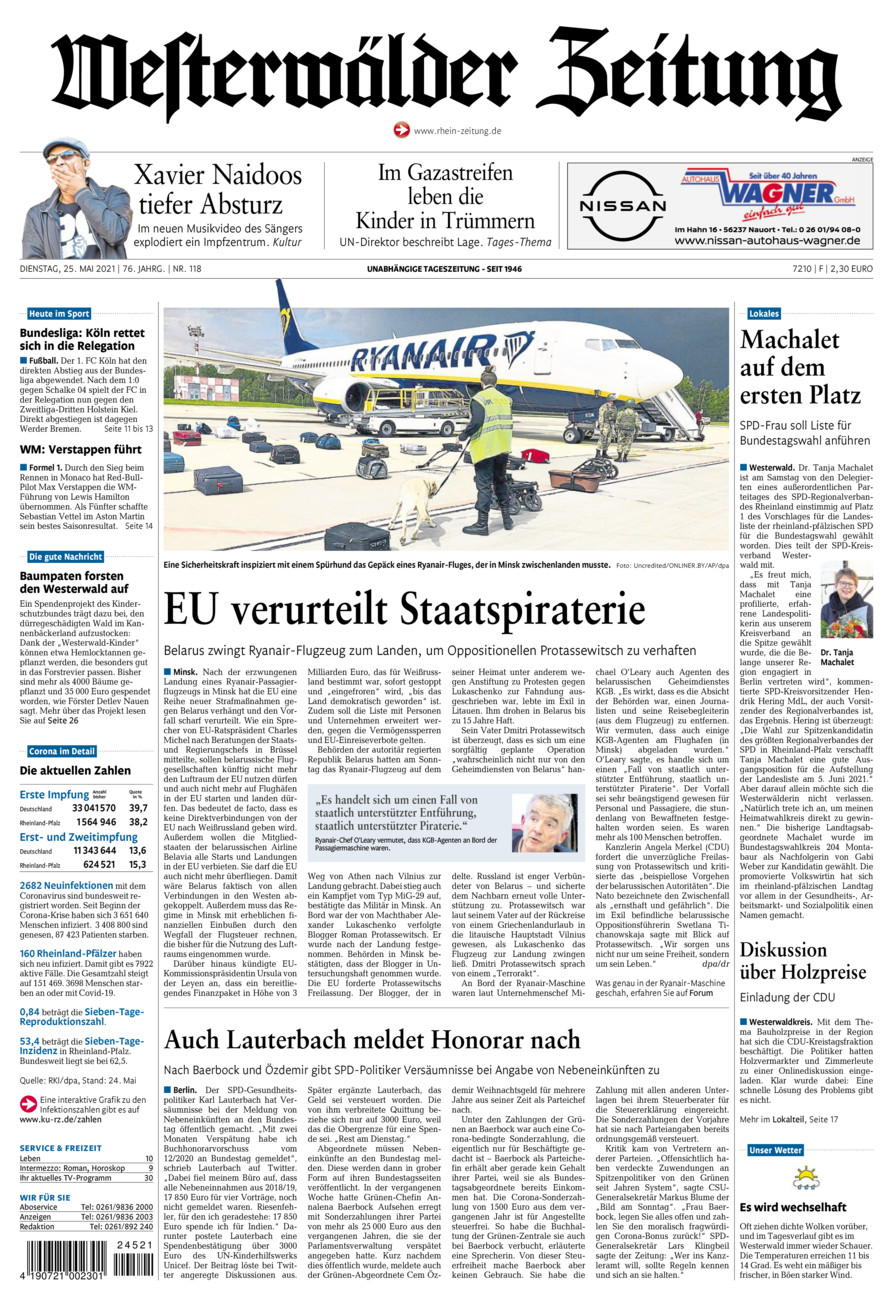 Westerwälder Zeitung vom Dienstag, 25.05.2021
