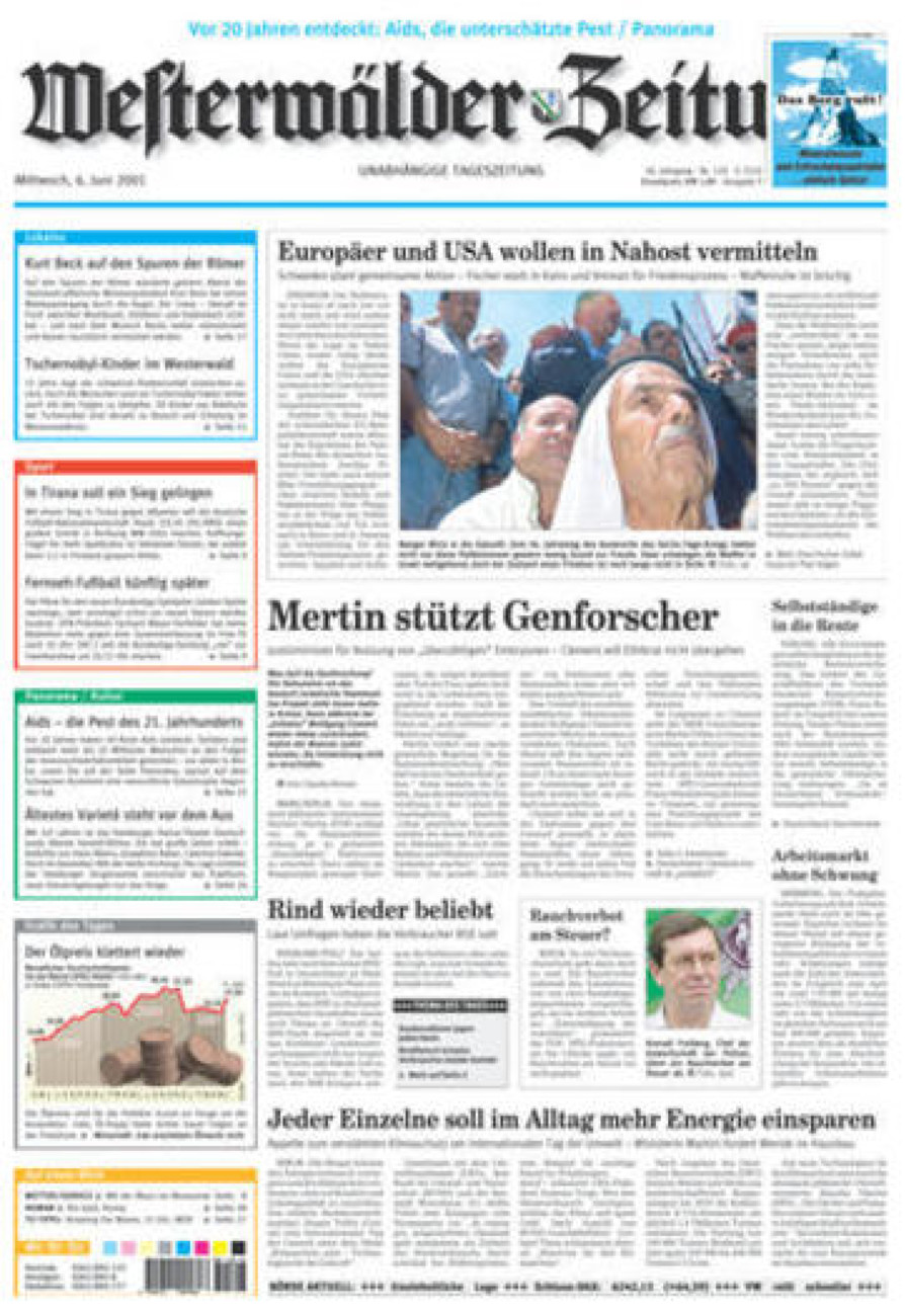 Westerwälder Zeitung vom Mittwoch, 06.06.2001