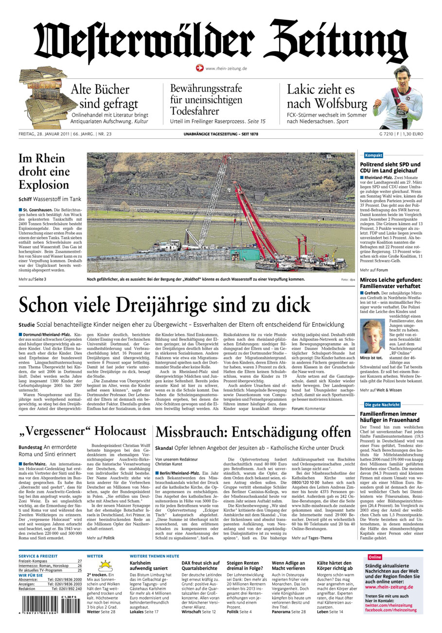 Westerwälder Zeitung vom Freitag, 28.01.2011