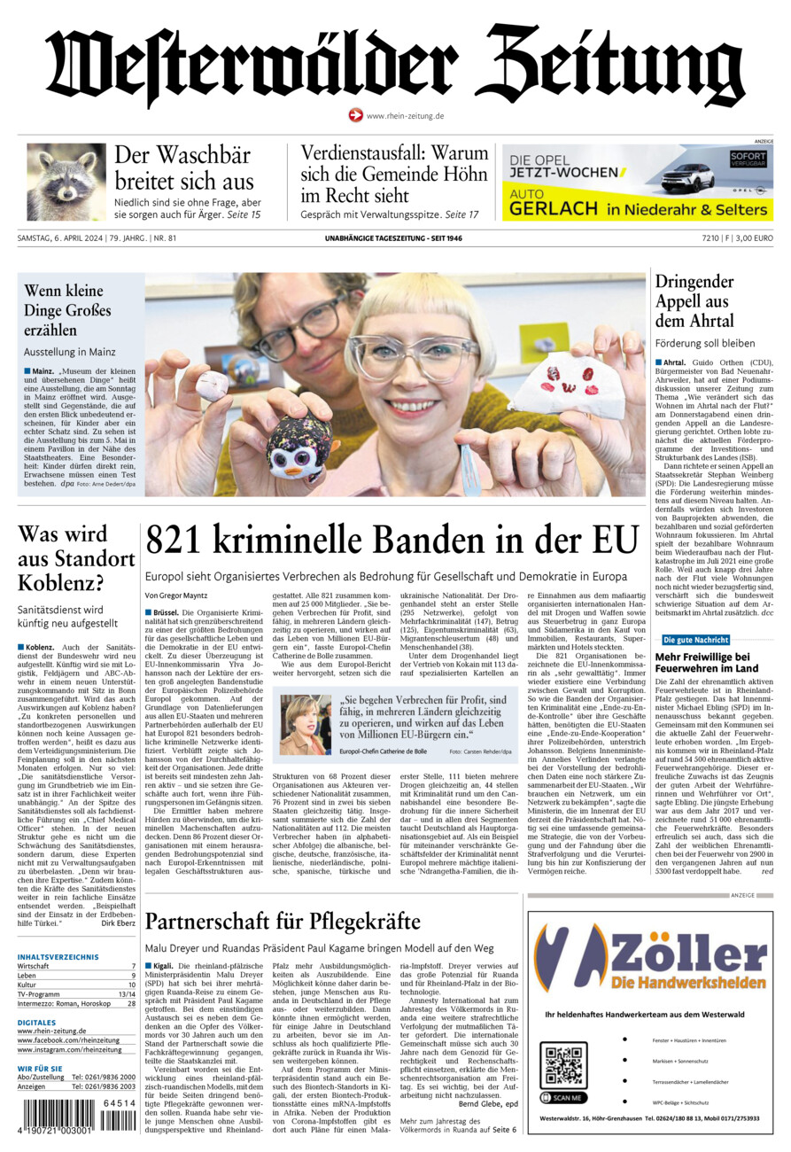 Westerwälder Zeitung vom Samstag, 06.04.2024