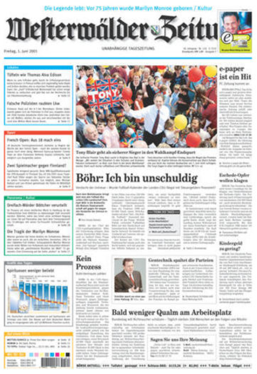 Westerwälder Zeitung vom Freitag, 01.06.2001