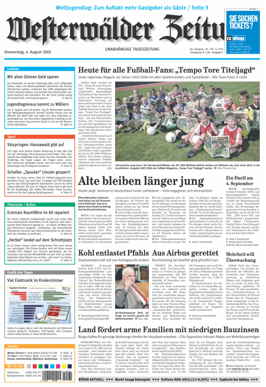 Westerwälder Zeitung vom Donnerstag, 04.08.2005