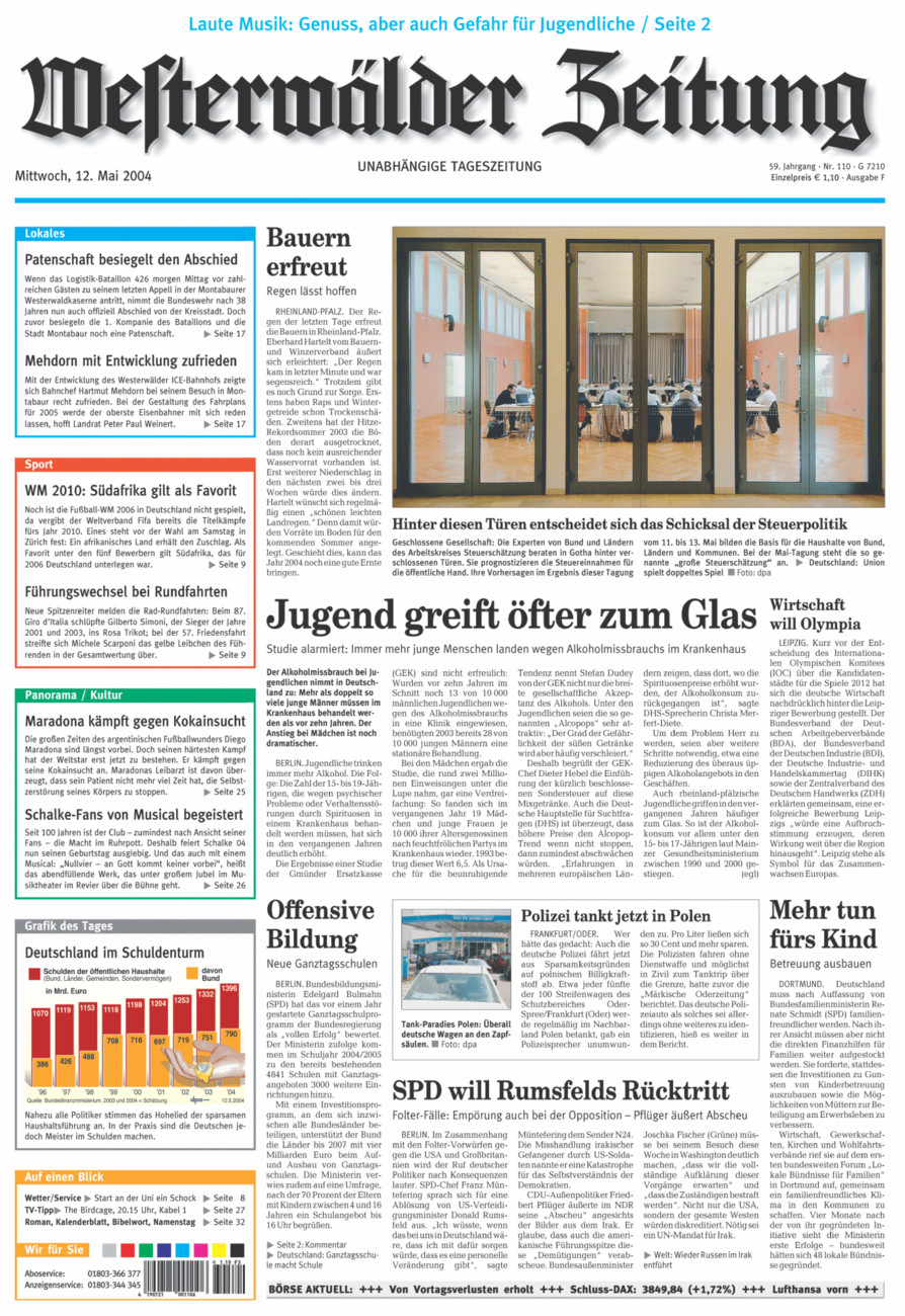 Westerwälder Zeitung vom Mittwoch, 12.05.2004