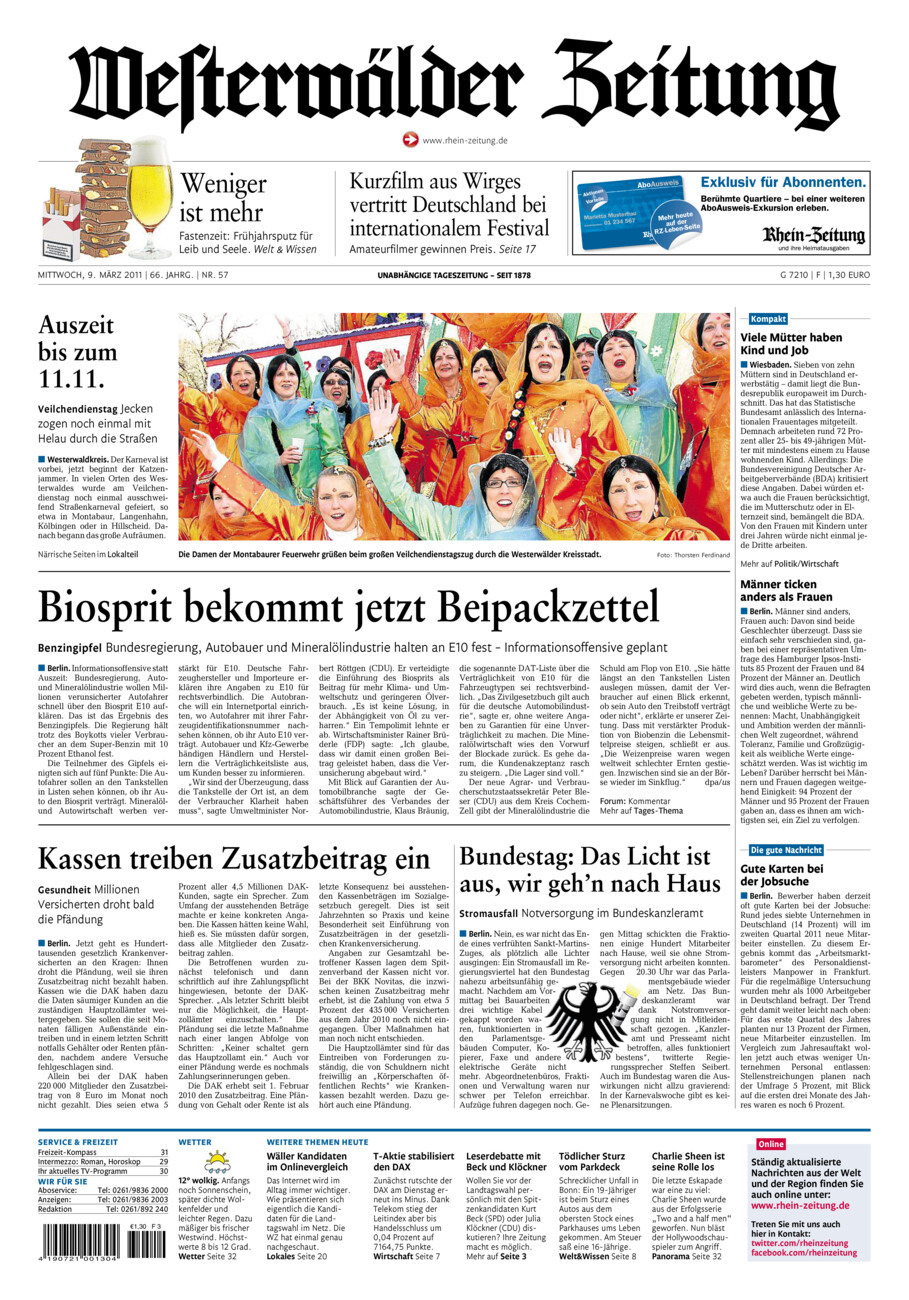Westerwälder Zeitung vom Mittwoch, 09.03.2011