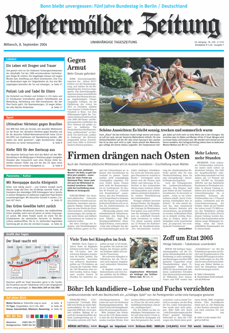 Westerwälder Zeitung vom Mittwoch, 08.09.2004
