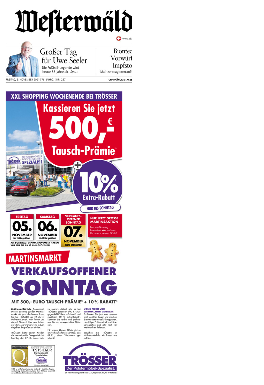 Westerwälder Zeitung vom Freitag, 05.11.2021