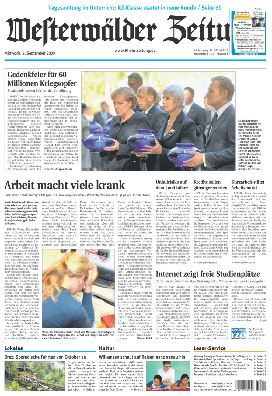 Westerwälder Zeitung vom Mittwoch, 02.09.2009