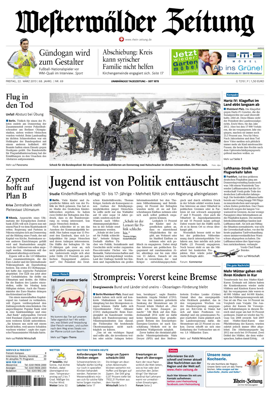 Westerwälder Zeitung vom Freitag, 22.03.2013
