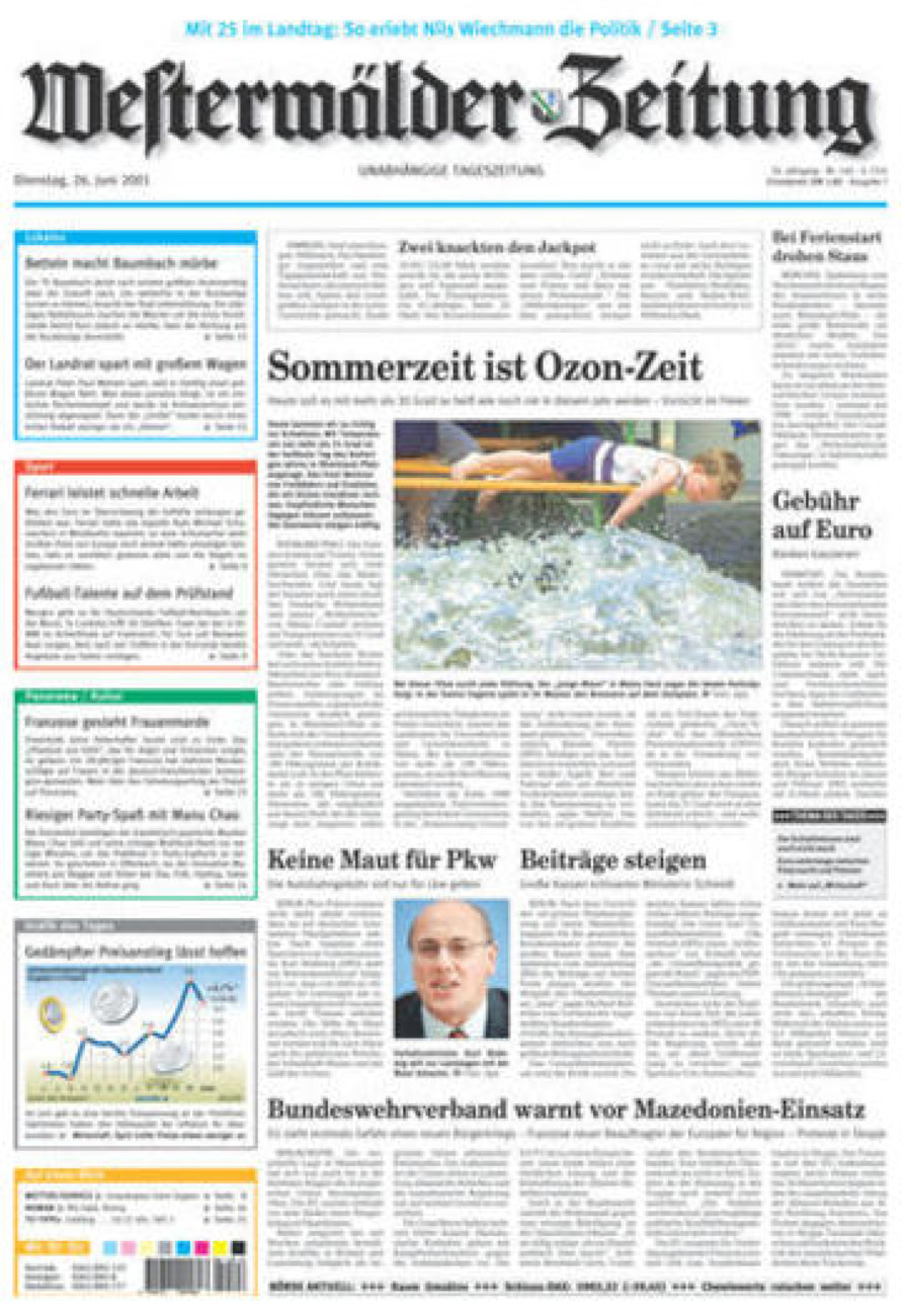 Westerwälder Zeitung vom Dienstag, 26.06.2001