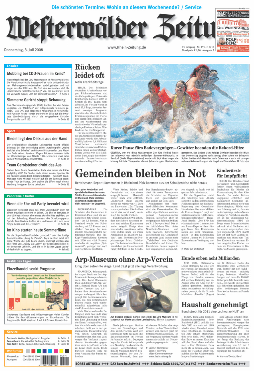 Westerwälder Zeitung vom Donnerstag, 03.07.2008