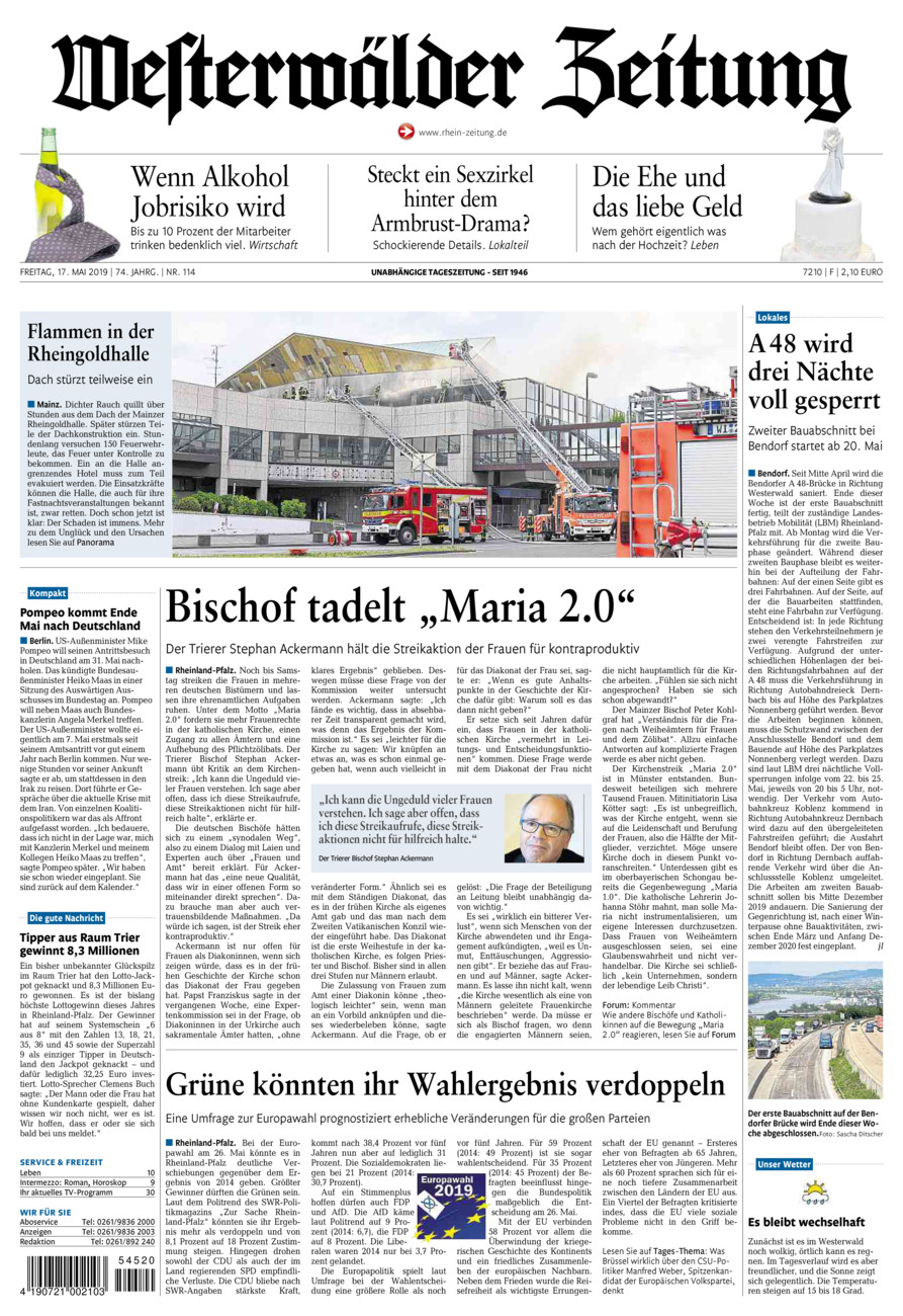 Westerwälder Zeitung vom Freitag, 17.05.2019