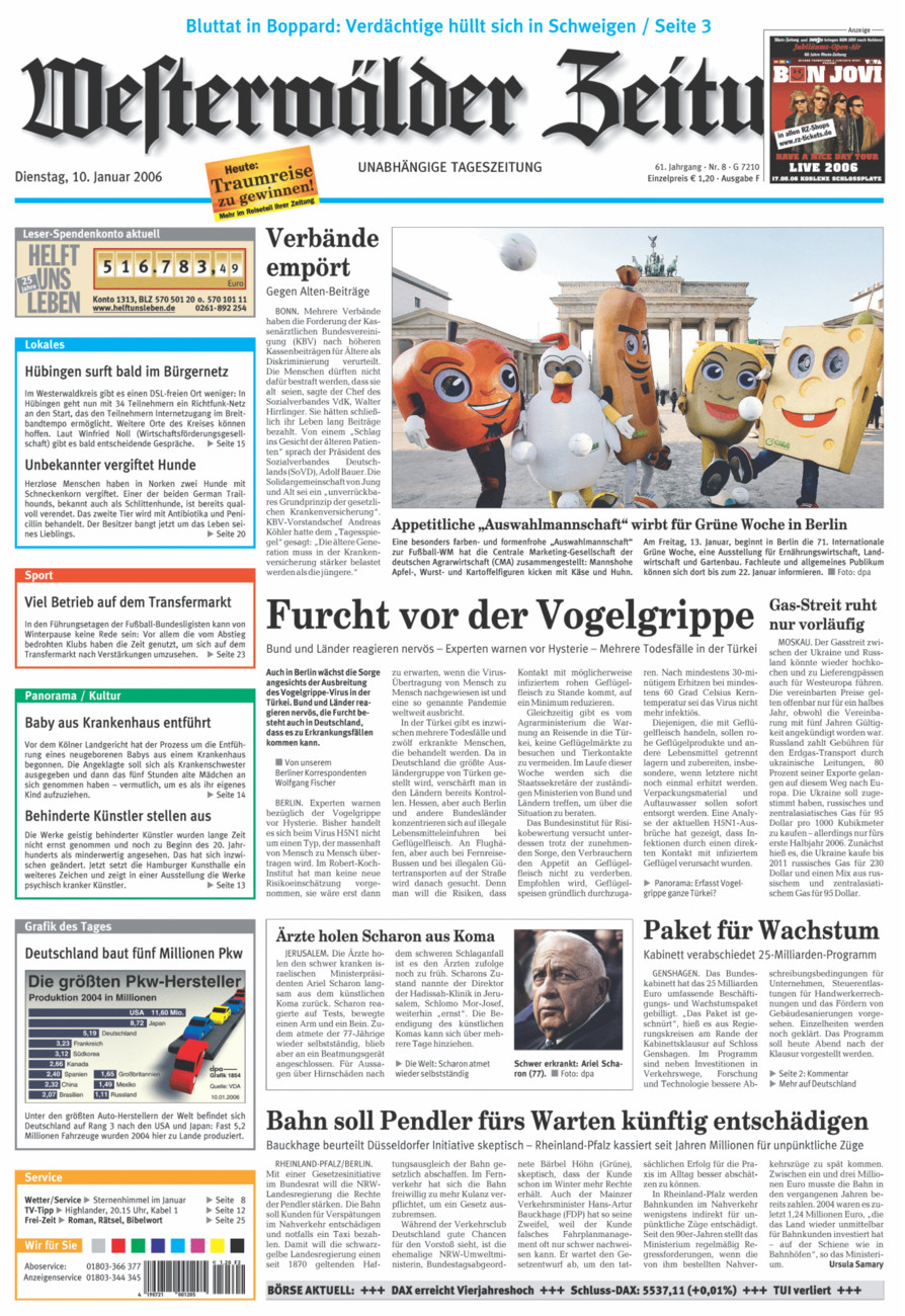 Westerwälder Zeitung vom Dienstag, 10.01.2006