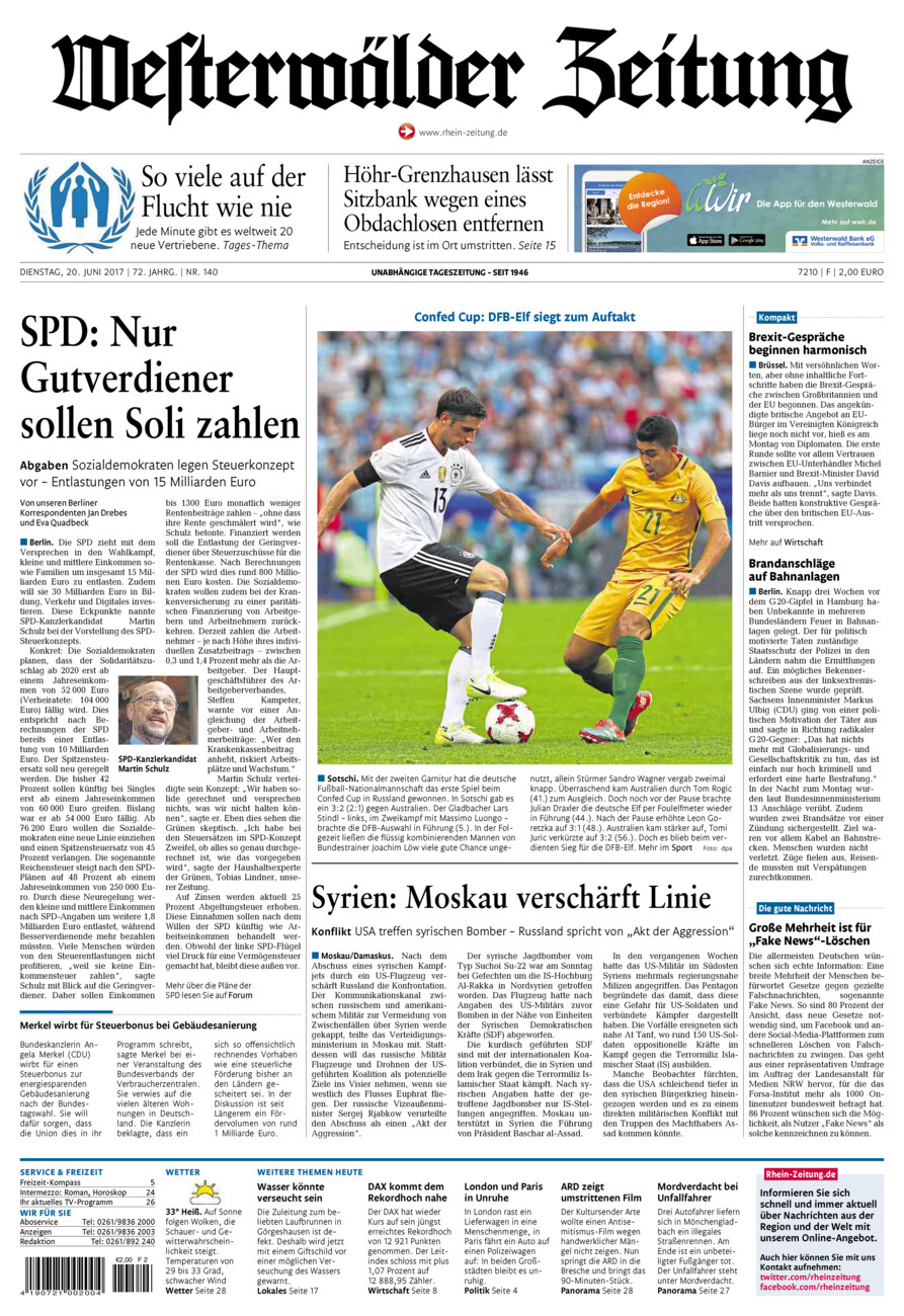 Westerwälder Zeitung vom Dienstag, 20.06.2017
