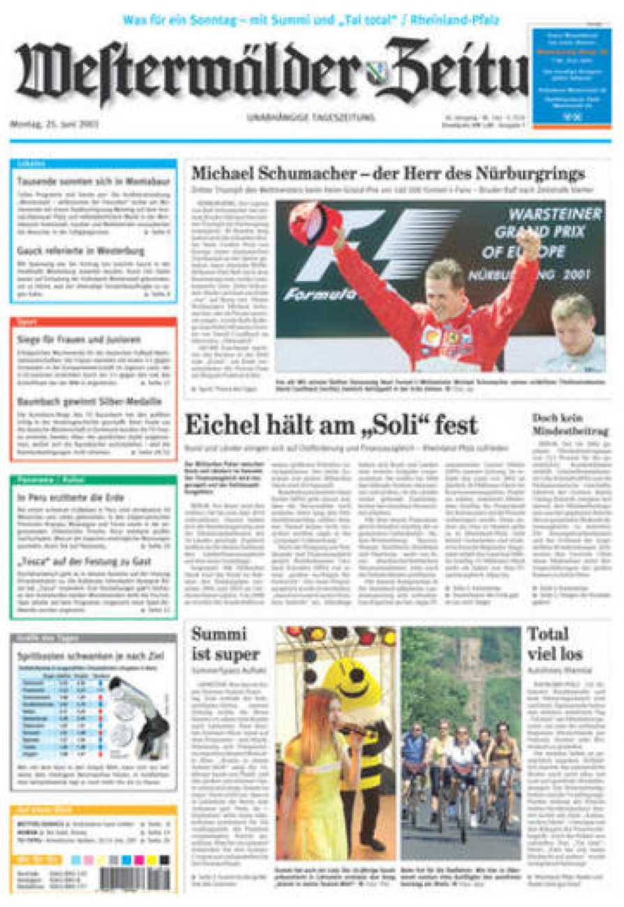 Westerwälder Zeitung vom Montag, 25.06.2001