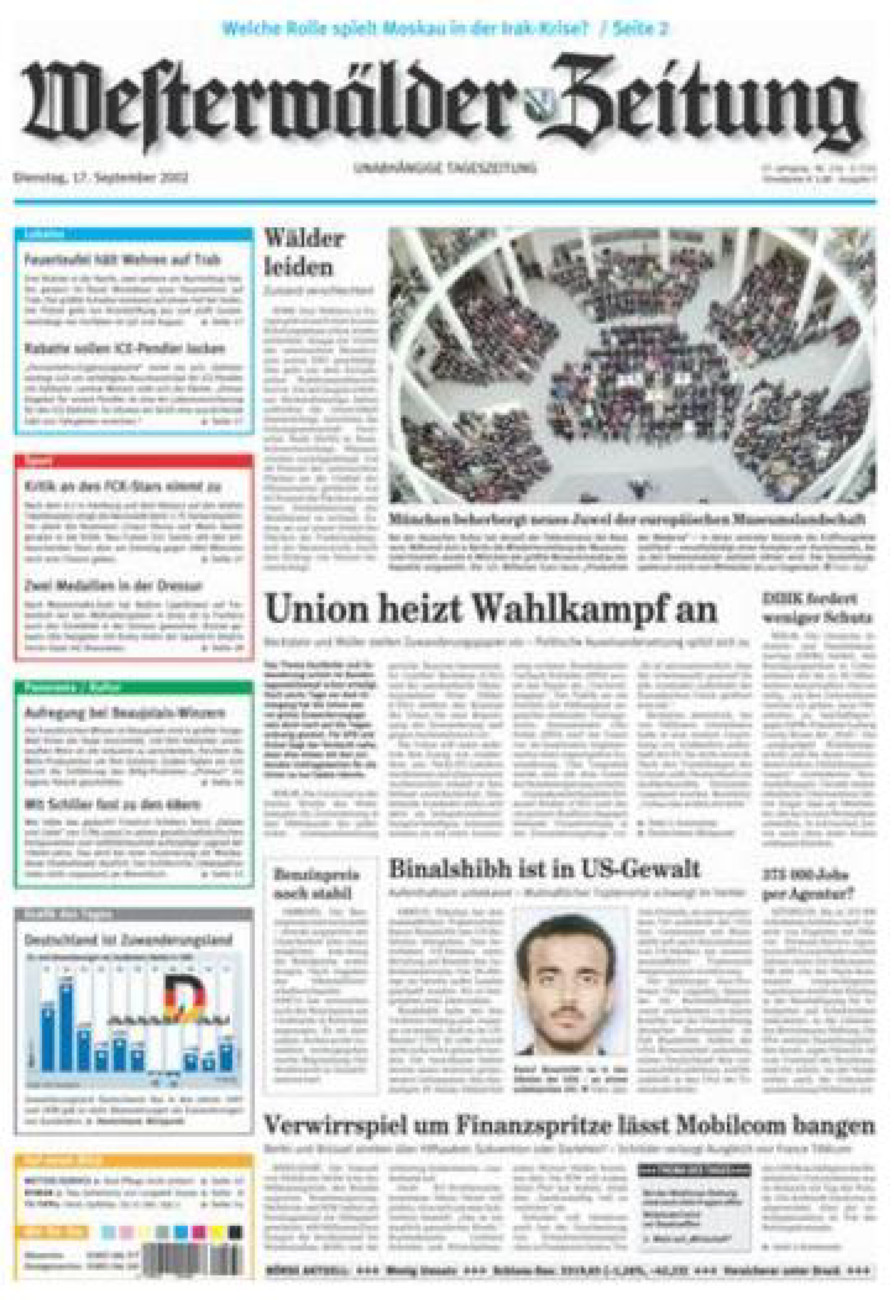Westerwälder Zeitung vom Dienstag, 17.09.2002