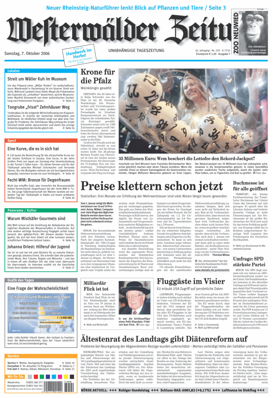 Westerwälder Zeitung vom Samstag, 07.10.2006