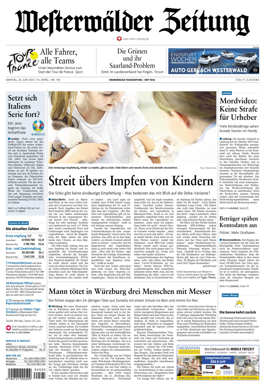 Westerwälder Zeitung vom Samstag, 26.06.2021