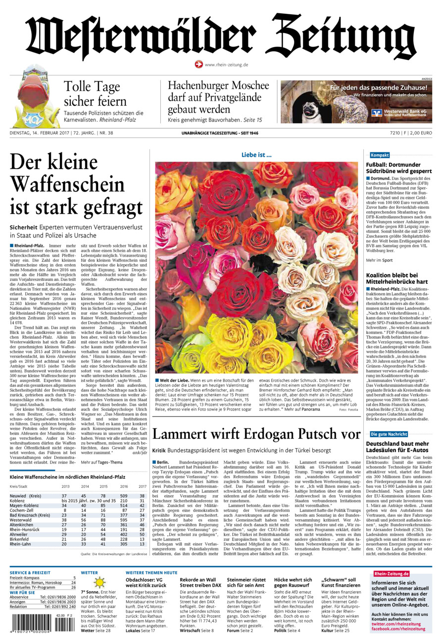 Westerwälder Zeitung vom Dienstag, 14.02.2017