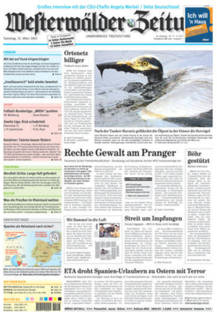 Westerwälder Zeitung vom Samstag, 31.03.2001
