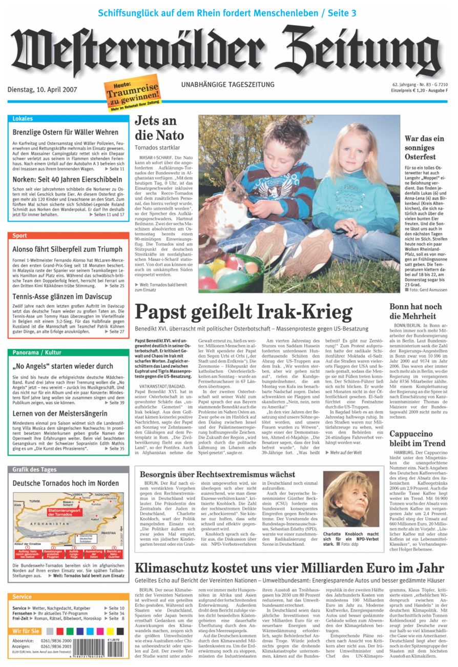Westerwälder Zeitung vom Dienstag, 10.04.2007