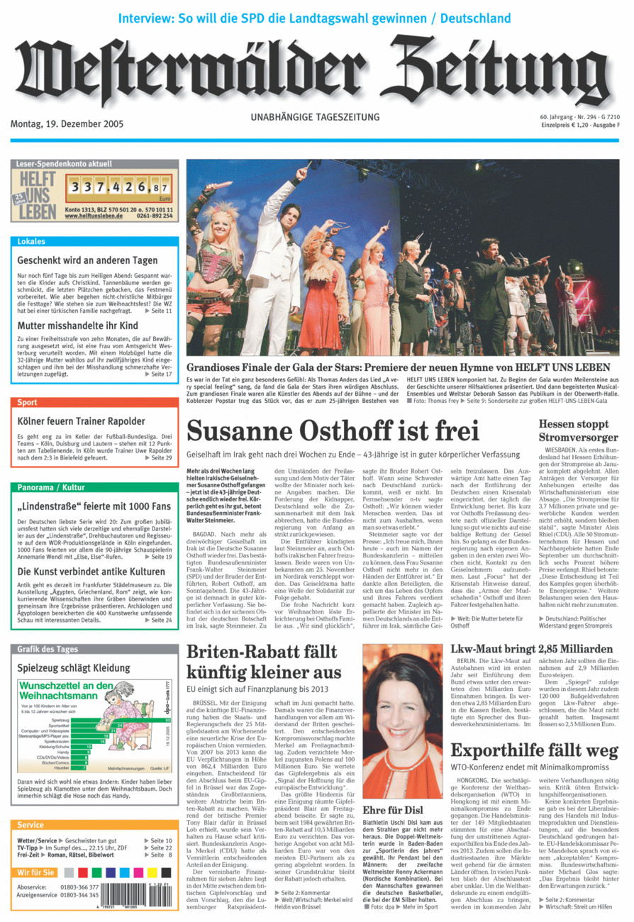 Westerwälder Zeitung vom Montag, 19.12.2005