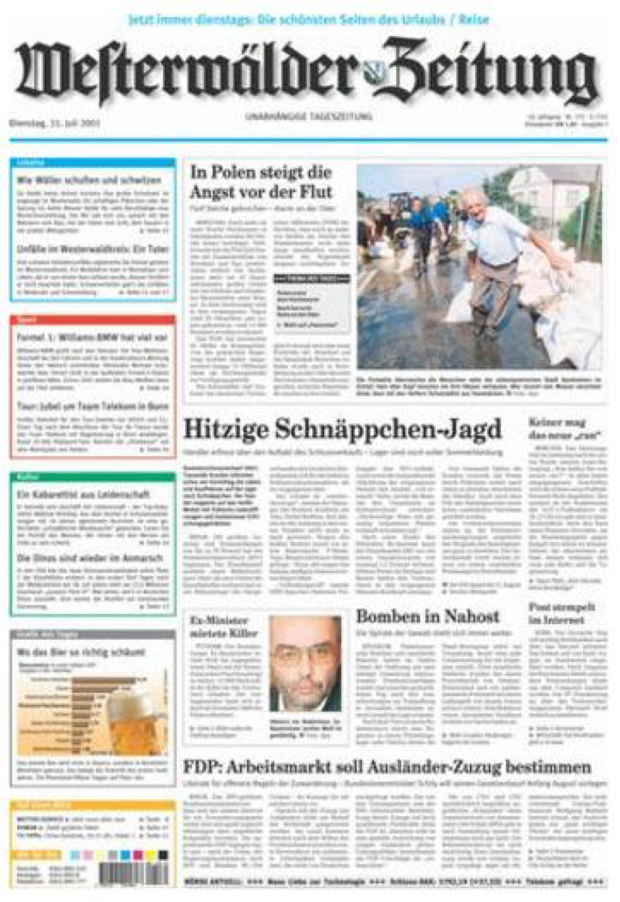 Westerwälder Zeitung vom Dienstag, 31.07.2001