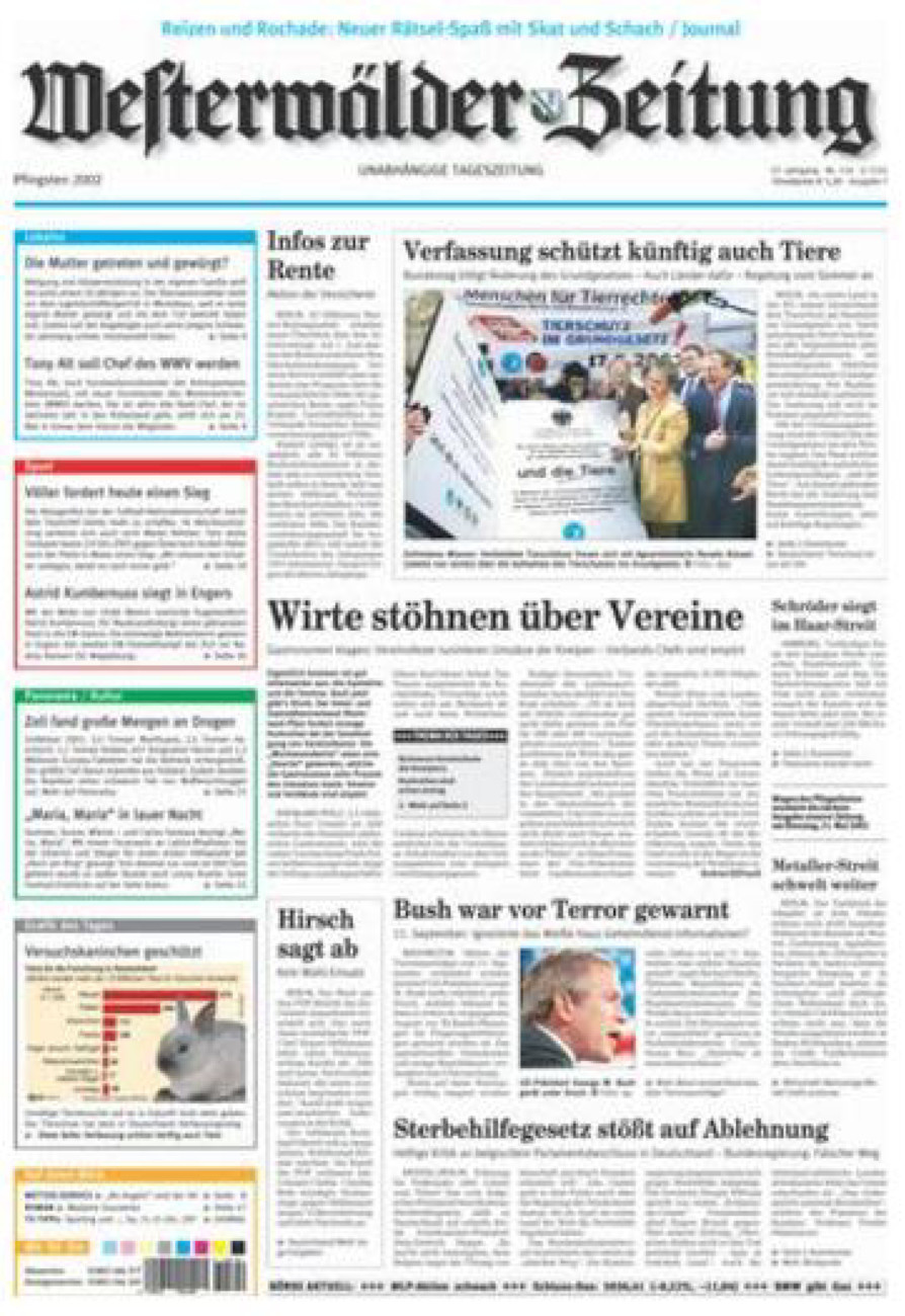 Westerwälder Zeitung vom Samstag, 18.05.2002