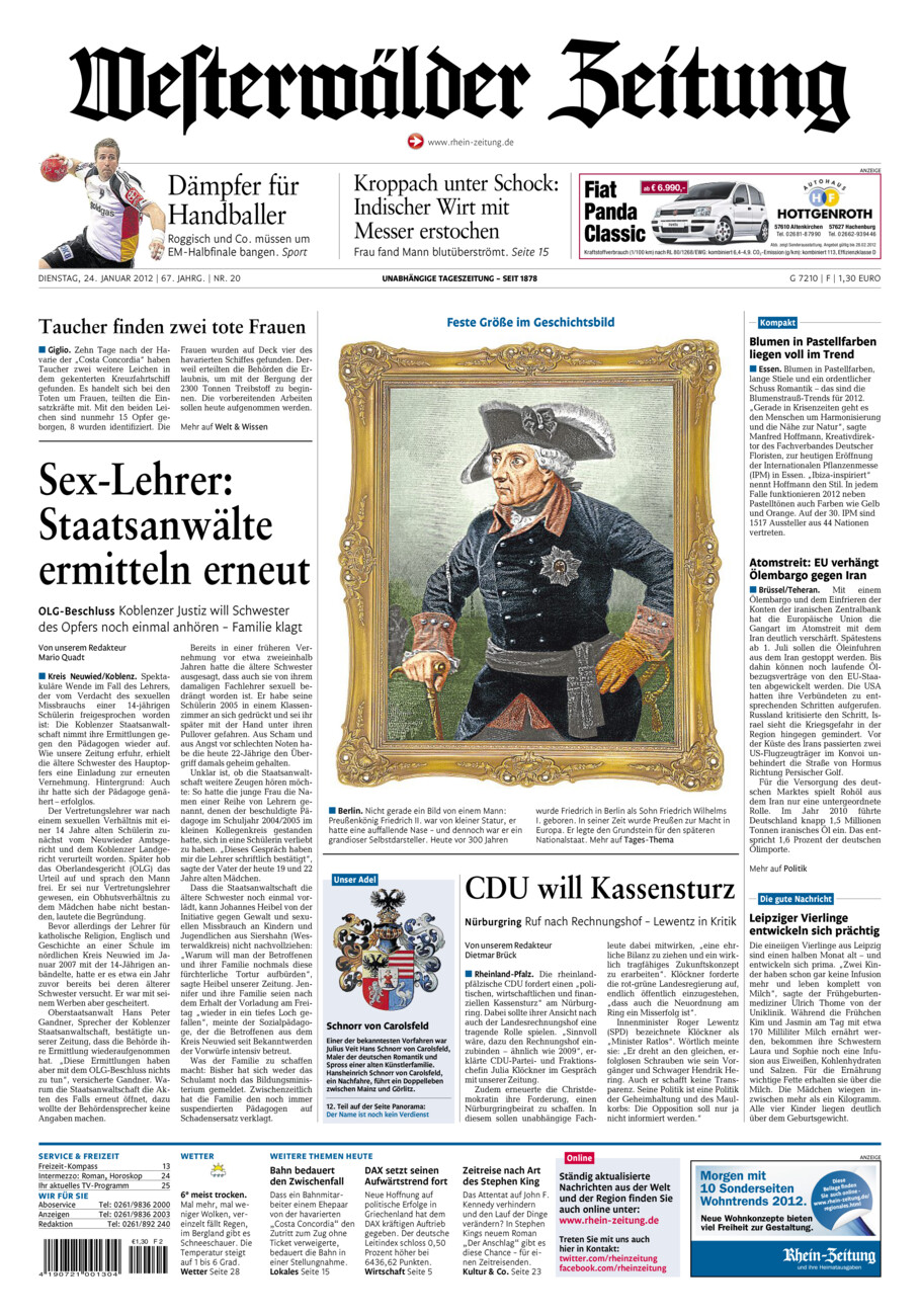 Westerwälder Zeitung vom Dienstag, 24.01.2012