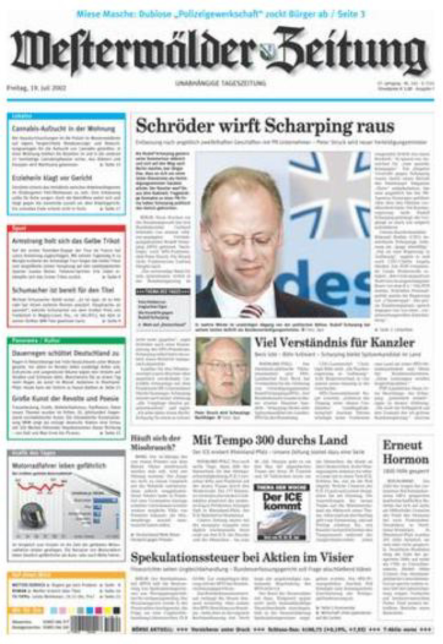 Westerwälder Zeitung vom Freitag, 19.07.2002