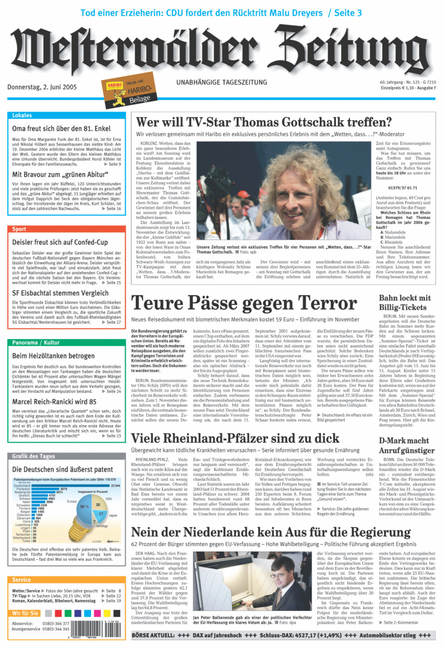 Westerwälder Zeitung vom Donnerstag, 02.06.2005