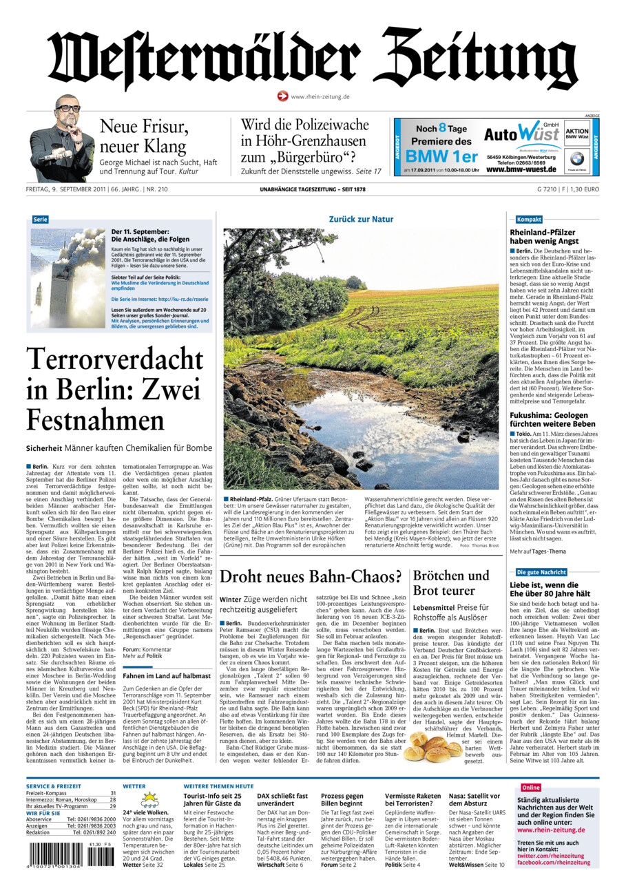 Westerwälder Zeitung vom Freitag, 09.09.2011