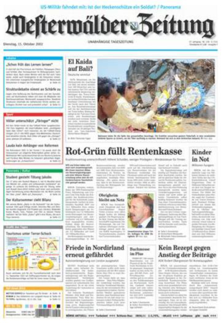 Westerwälder Zeitung vom Dienstag, 15.10.2002