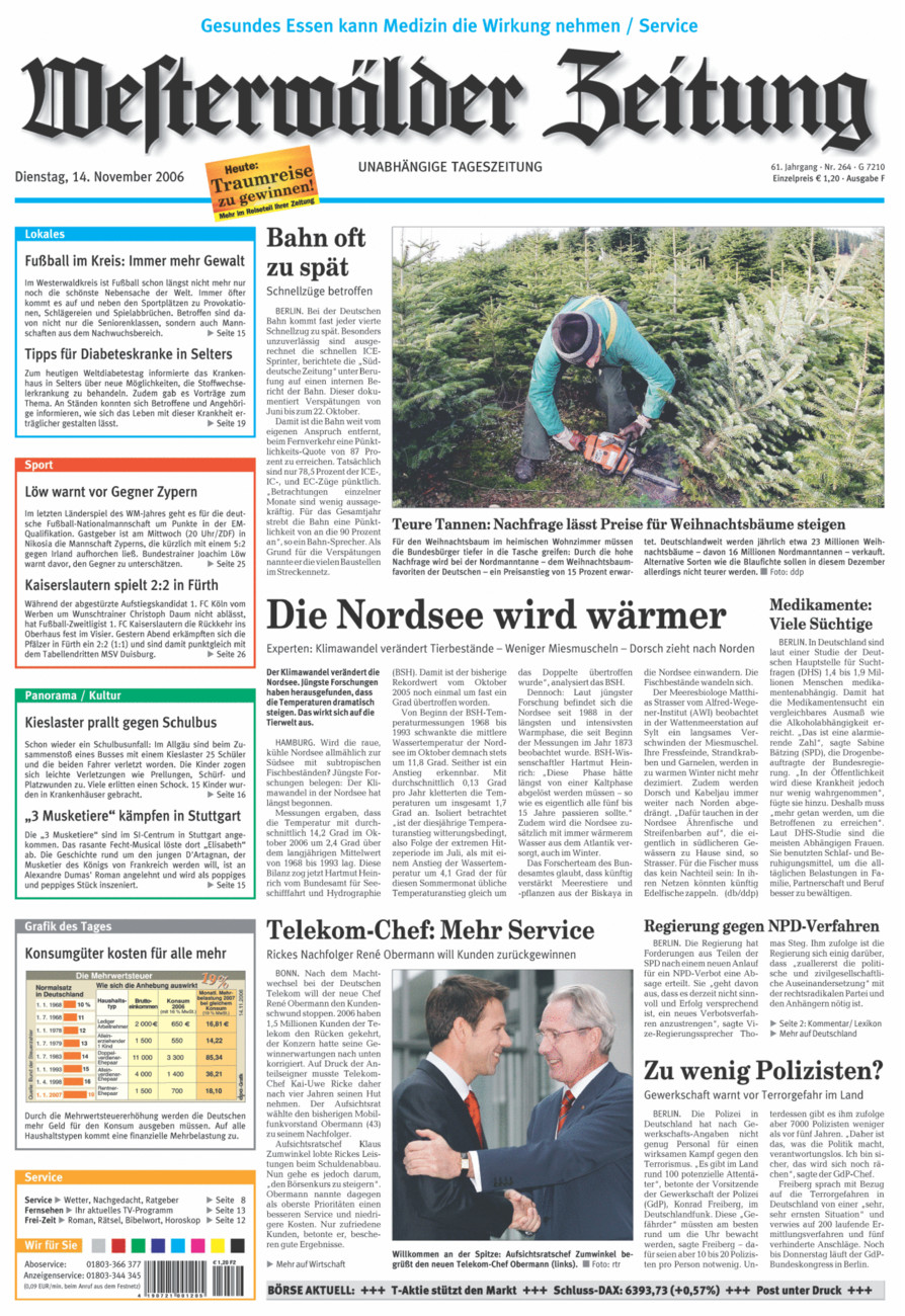 Westerwälder Zeitung vom Dienstag, 14.11.2006