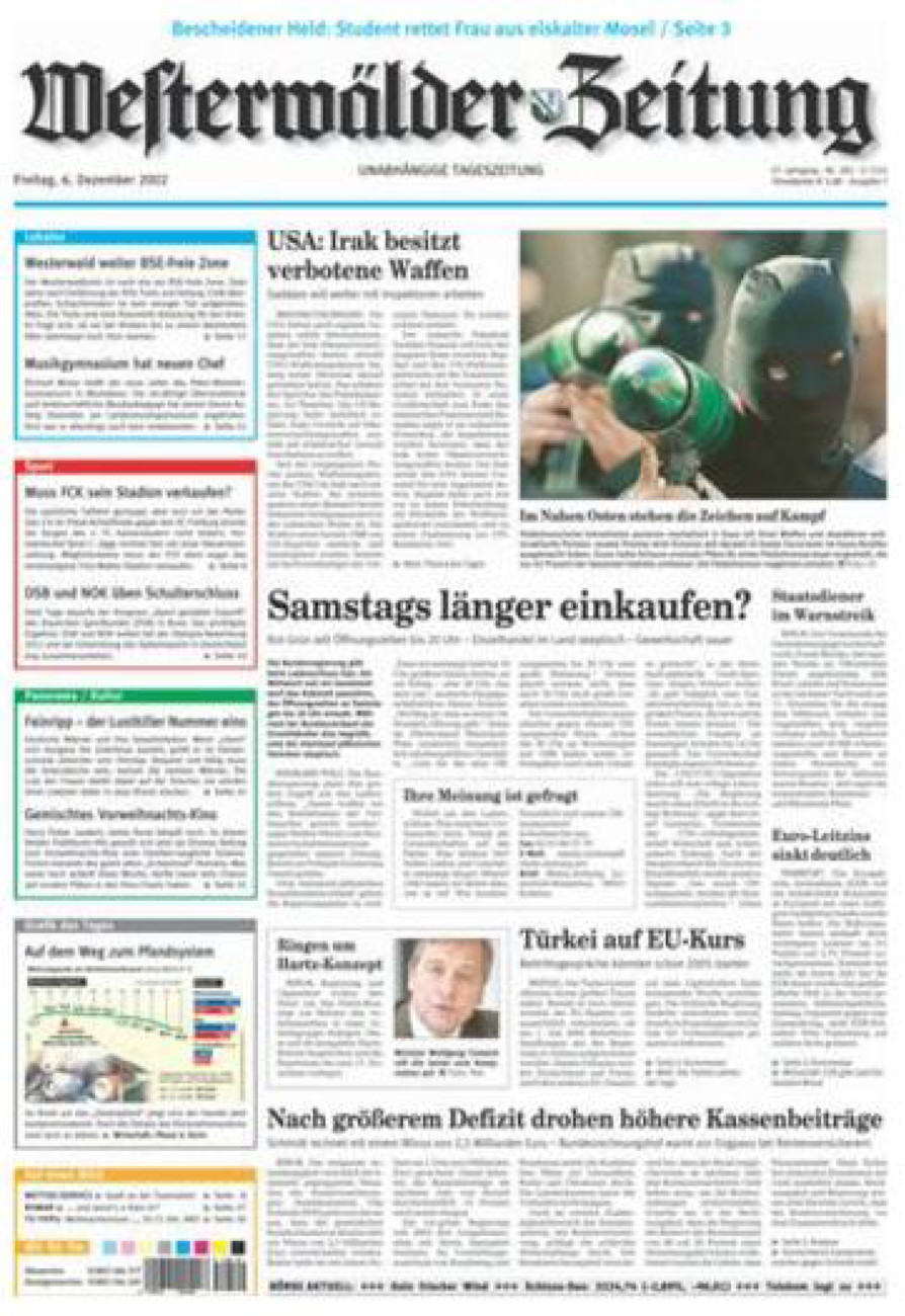 Westerwälder Zeitung vom Freitag, 06.12.2002