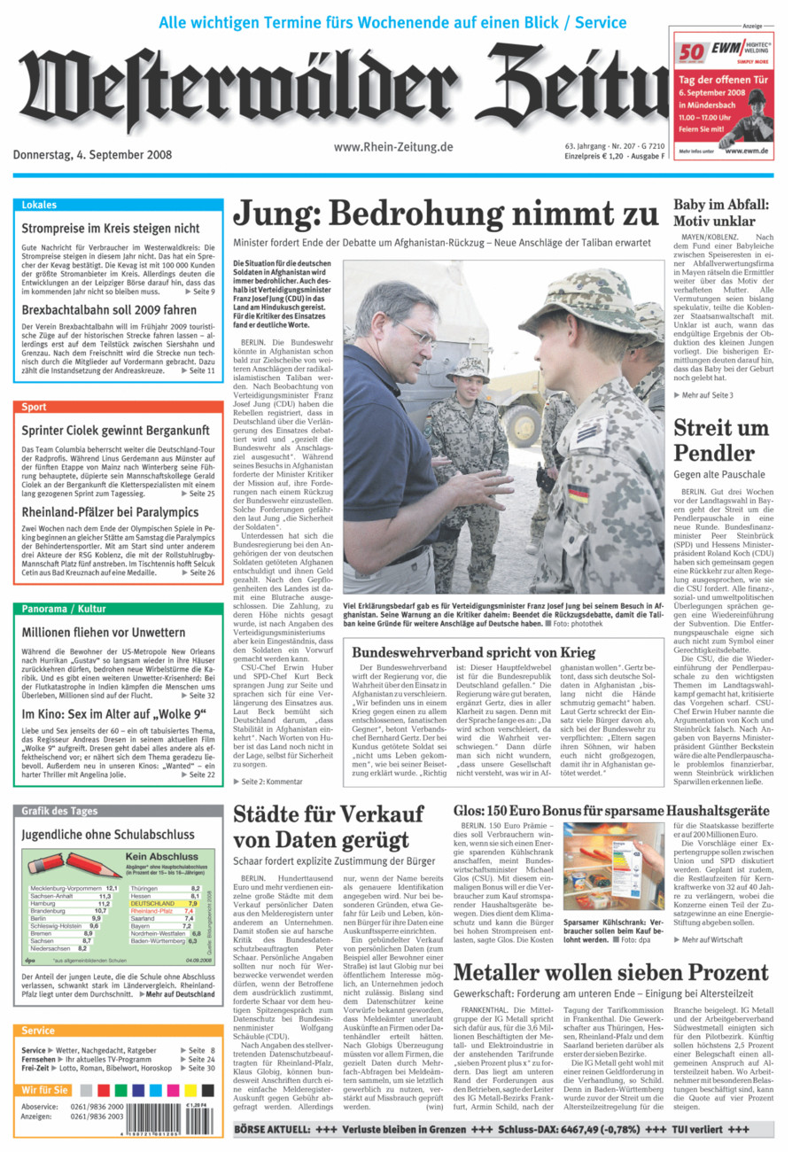 Westerwälder Zeitung vom Donnerstag, 04.09.2008