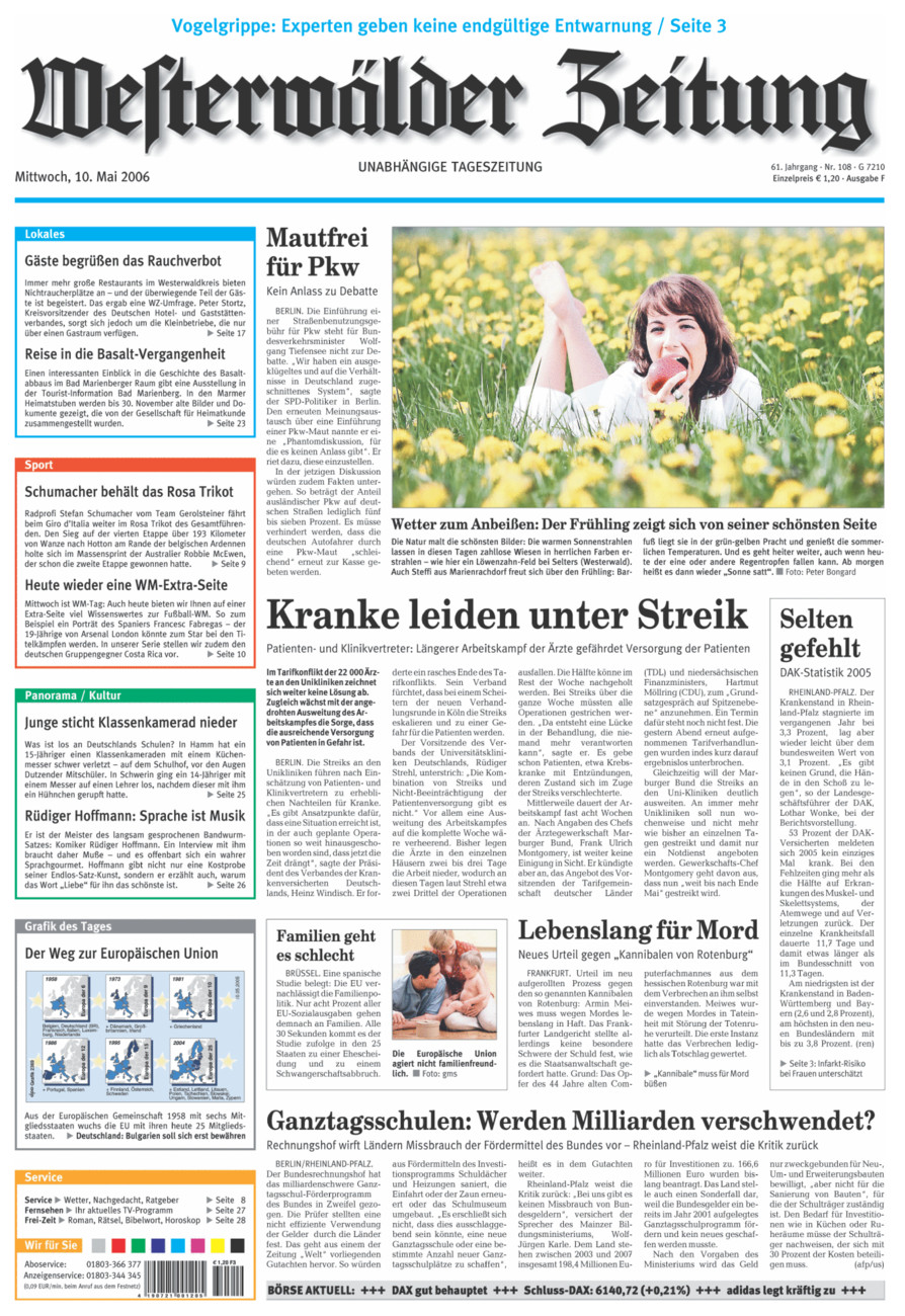 Westerwälder Zeitung vom Mittwoch, 10.05.2006