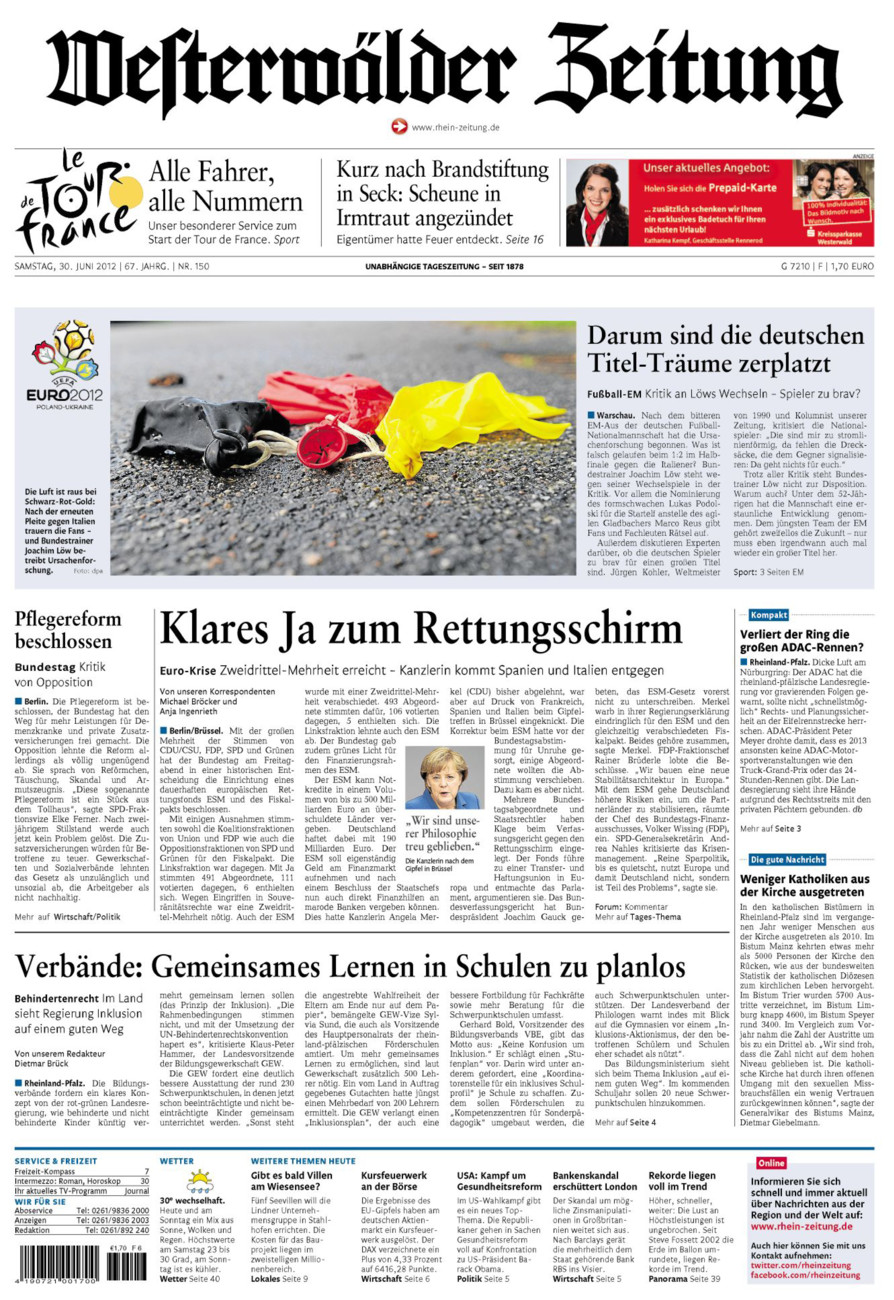 Westerwälder Zeitung vom Samstag, 30.06.2012