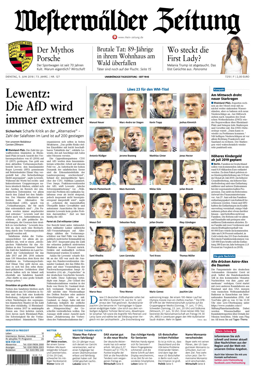 Westerwälder Zeitung vom Dienstag, 05.06.2018