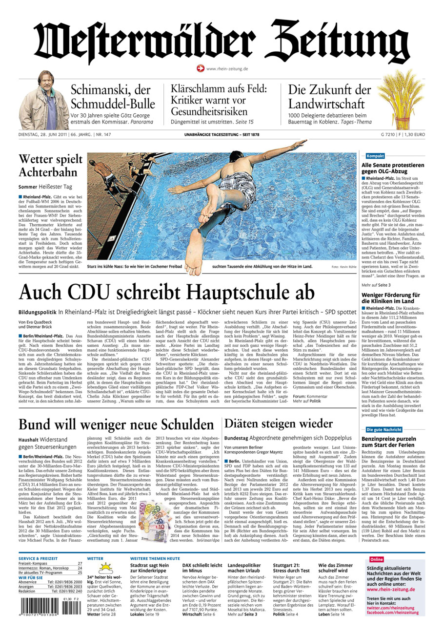 Westerwälder Zeitung vom Dienstag, 28.06.2011