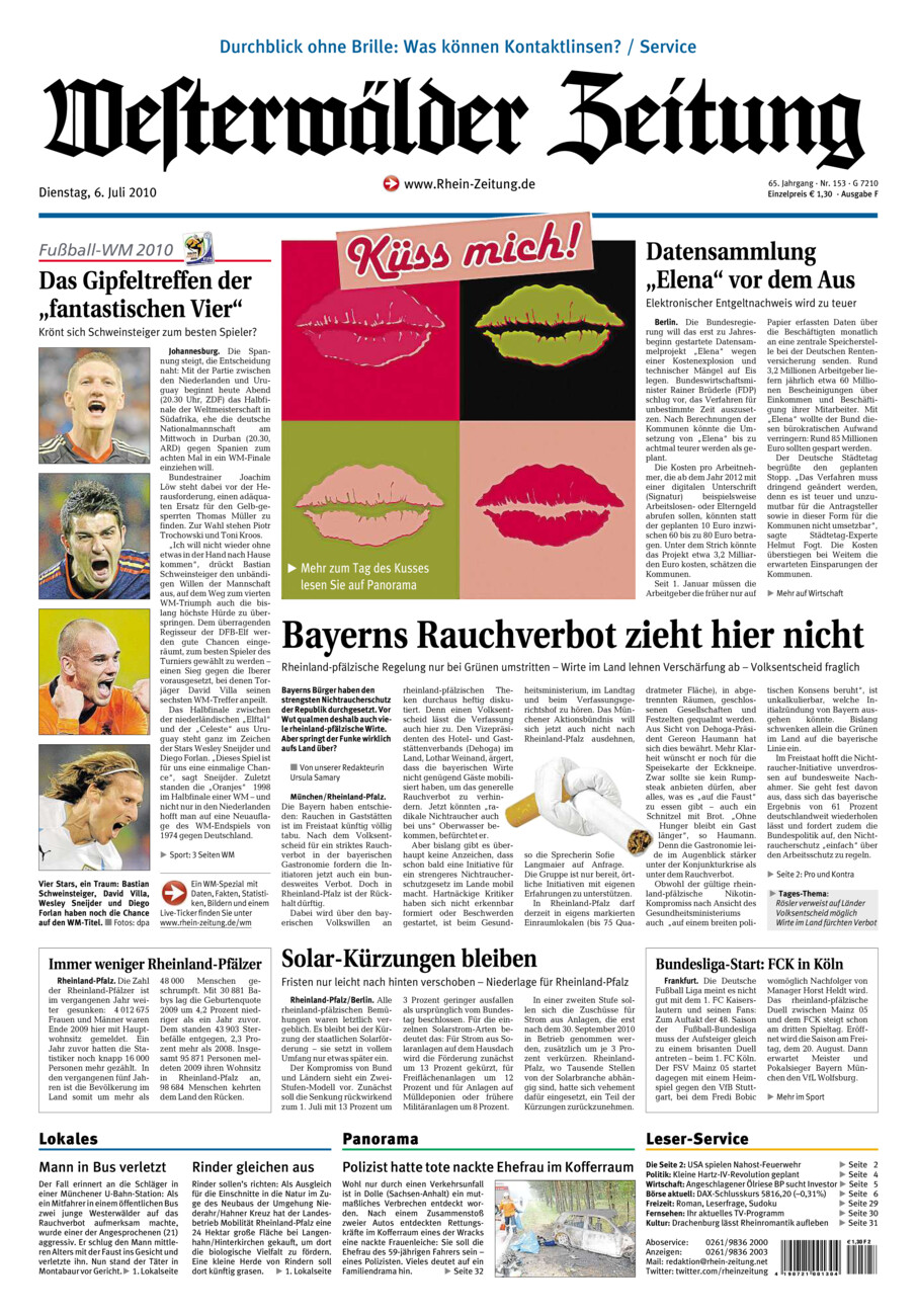 Westerwälder Zeitung vom Dienstag, 06.07.2010