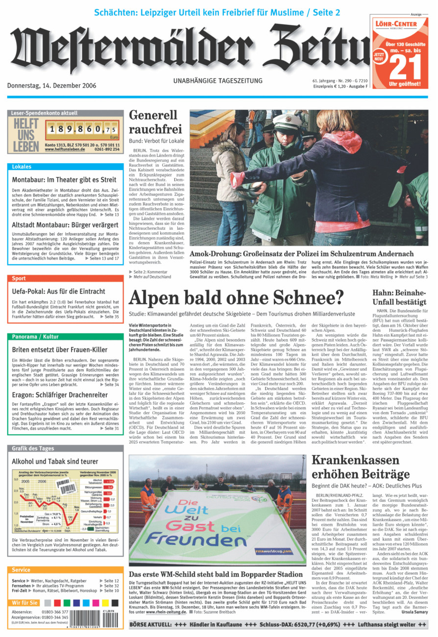 Westerwälder Zeitung vom Donnerstag, 14.12.2006