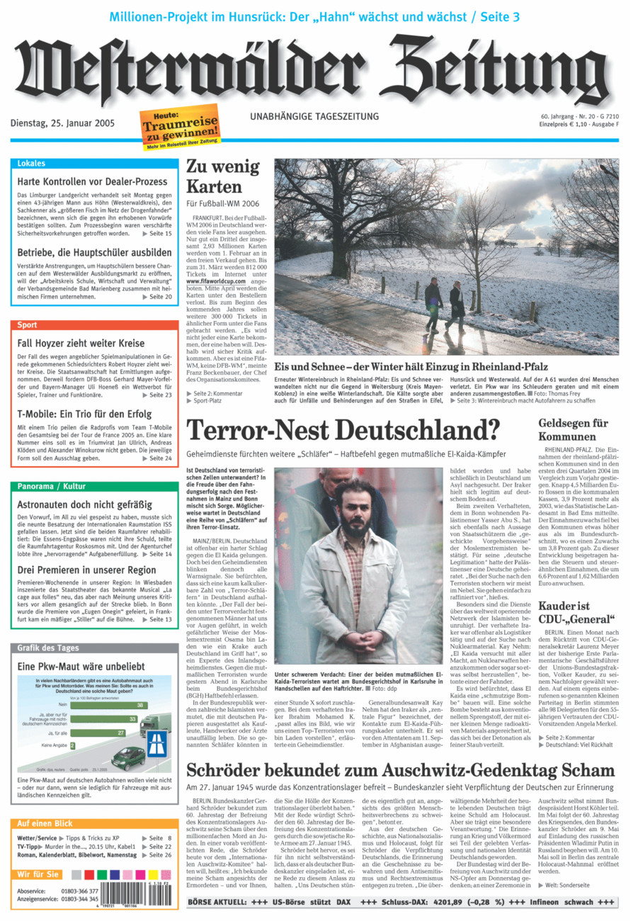 Westerwälder Zeitung vom Dienstag, 25.01.2005