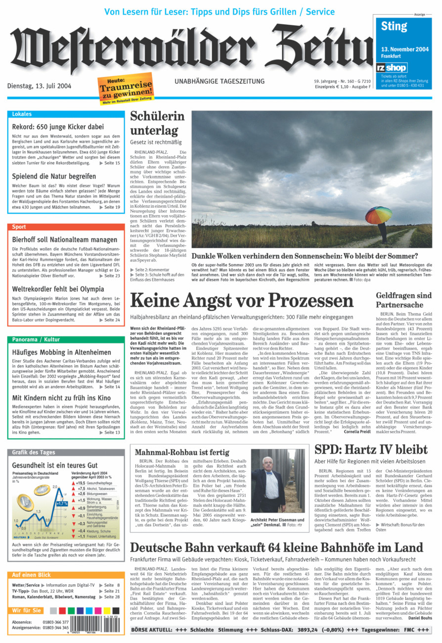 Westerwälder Zeitung vom Dienstag, 13.07.2004