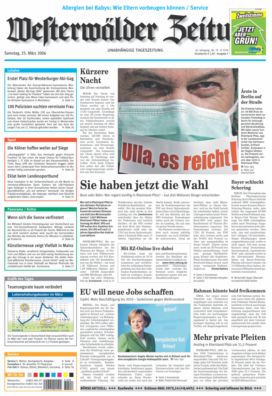 Westerwälder Zeitung vom Samstag, 25.03.2006