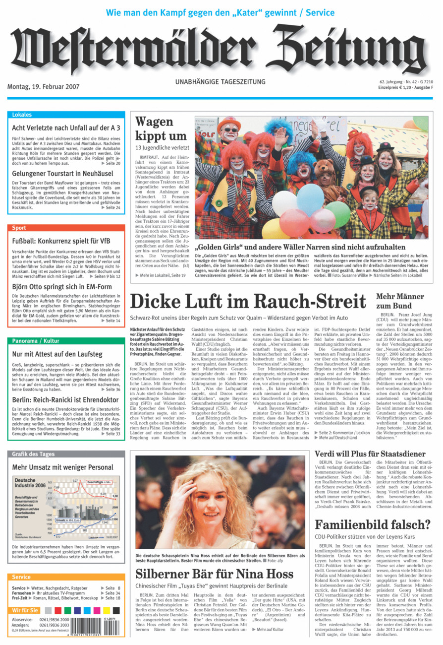 Westerwälder Zeitung vom Montag, 19.02.2007