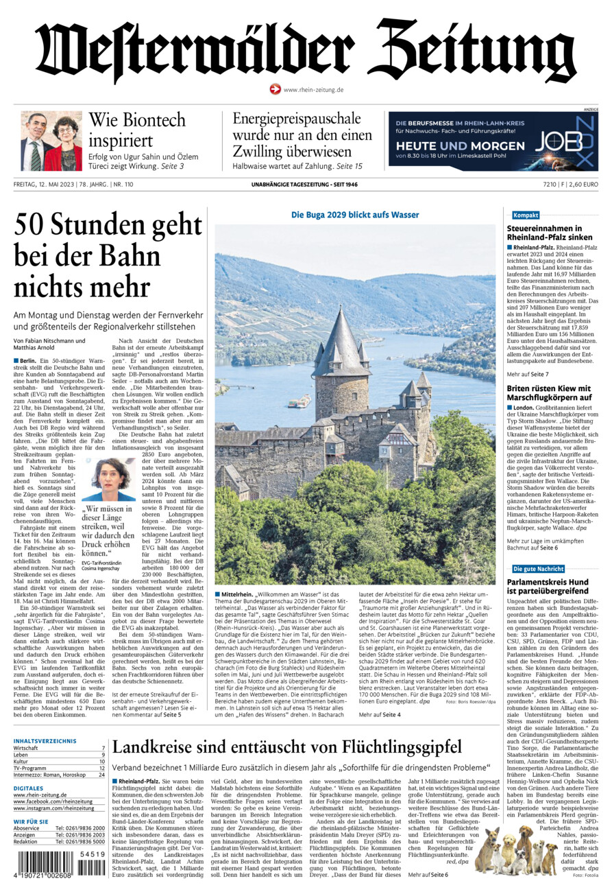 Westerwälder Zeitung vom Freitag, 12.05.2023