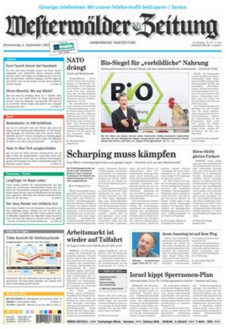 Westerwälder Zeitung vom Donnerstag, 06.09.2001